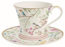 Načítať obrázok do zobrazovača galérie, Porcelánová šálka s podšálkou BIRDS MELODY - 200 ml
