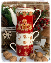 Načítať obrázok do zobrazovača galérie, Porcelánový set - čajník s dvomi šálkami - FANCY GINGERBREAT - 500 ml + 2 x 240 ml
