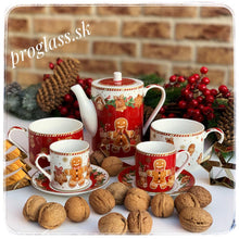 Načítať obrázok do zobrazovača galérie, Porcelánový set - čajník s dvomi šálkami - FANCY GINGERBREAT - 500 ml + 2 x 240 ml
