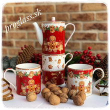 Načítať obrázok do zobrazovača galérie, Porcelánový set - čajník s dvomi šálkami - FANCY GINGERBREAT - 500 ml + 2 x 240 ml
