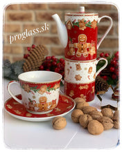 Načítať obrázok do zobrazovača galérie, Porcelánový set - čajník s dvomi šálkami - FANCY GINGERBREAT - 500 ml + 2 x 240 ml
