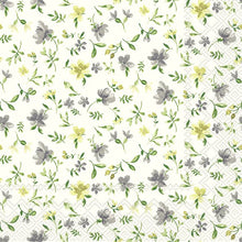 Načítať obrázok do zobrazovača galérie, Servítky - FLEURS GREY YELLOW - 25 cm x 25 cm, 33 cm x 33 cm
