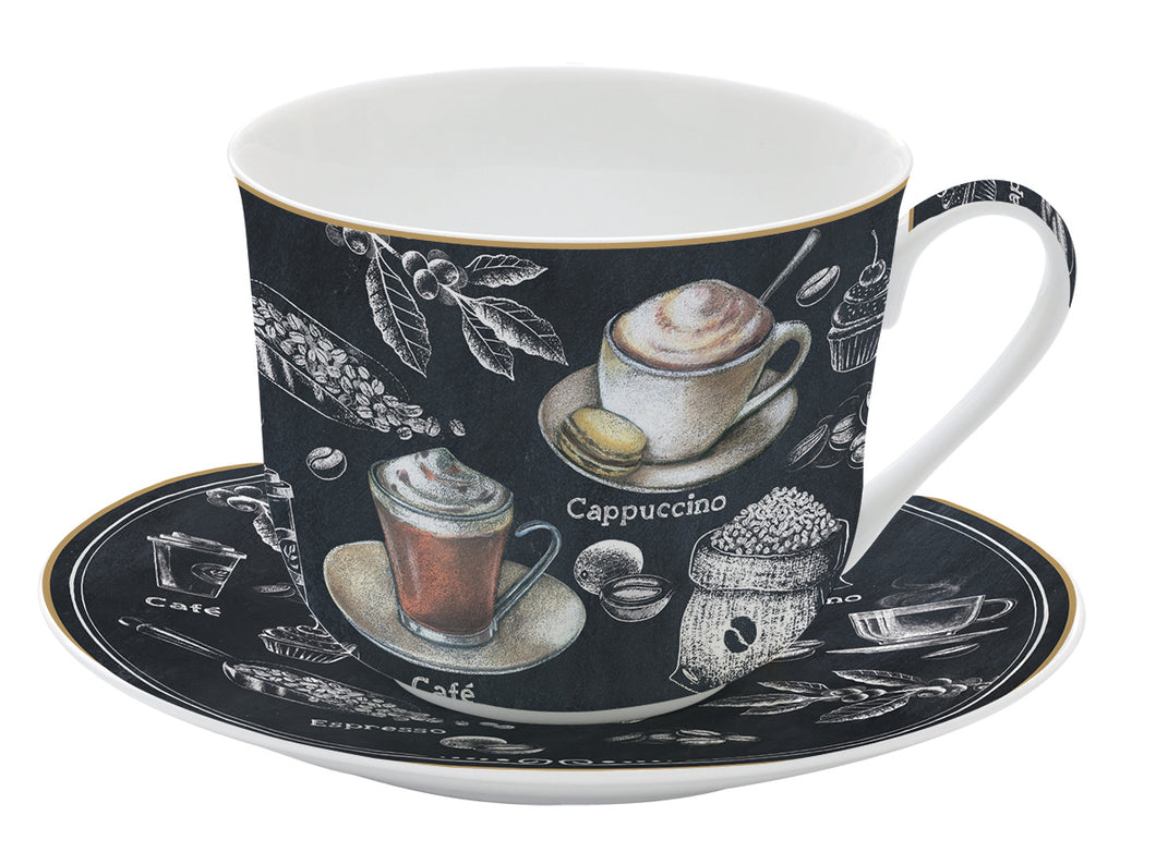 Porcelánová šálka s podšálkou BARISTA - 400 ml