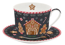 Načítať obrázok do zobrazovača galérie, Porcelánová šálka s podšálkou - GINGERBREAD - 400 ml
