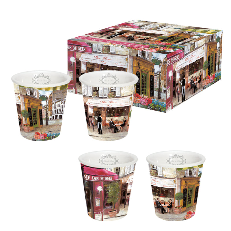 Porcelánový set šálok piccolo RUE DE PARIS - 100 ml - 4 kusy