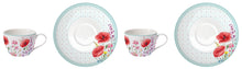 Načítať obrázok do zobrazovača galérie, Porcelánová sada šálok s podšálkou LÉS COQUELICOTS - 110 ml, 240 ml
