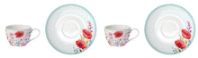 Načítať obrázok do zobrazovača galérie, Porcelánová sada šálok s podšálkou LÉS COQUELICOTS - 110 ml, 240 ml
